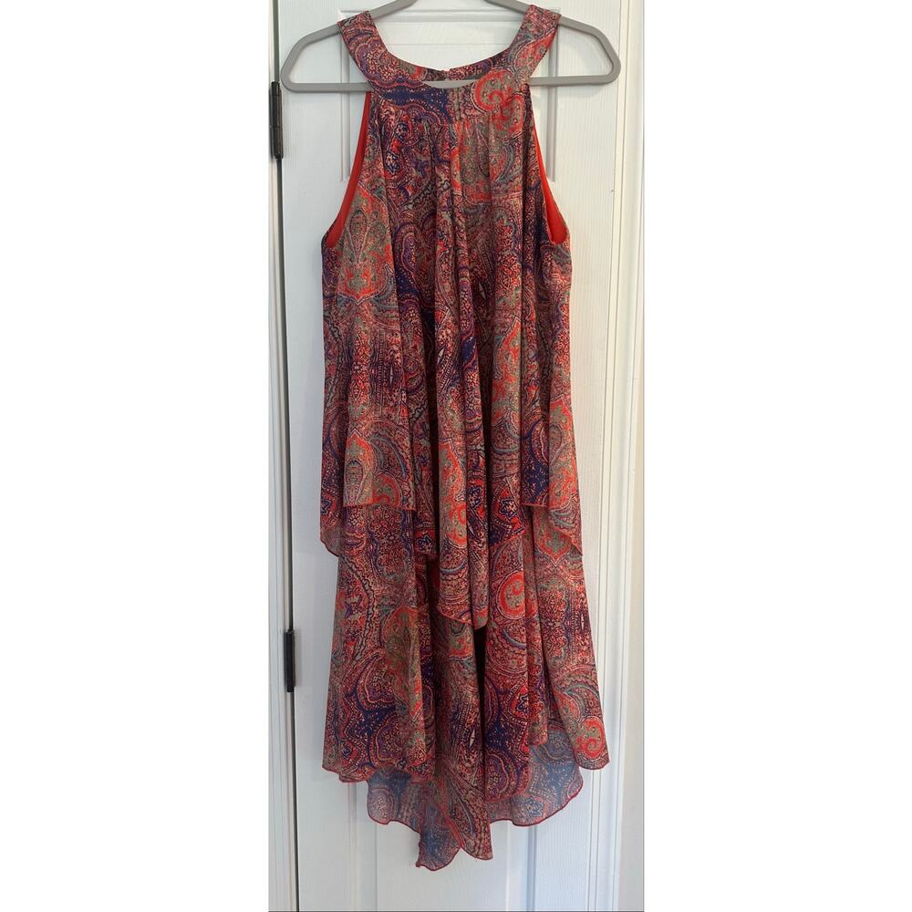 Neiman Marcus Paisley Chiffon High-Low Dress/Tunic – Size XL